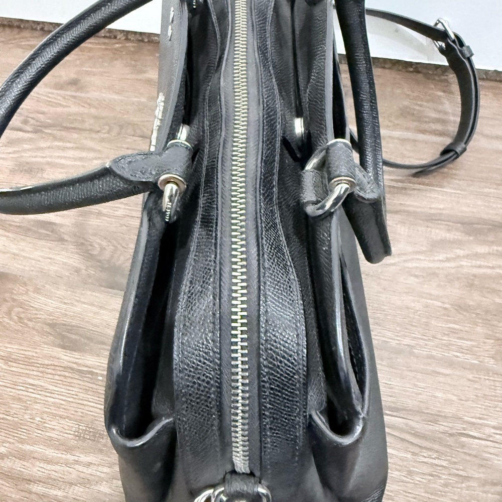 Coach Black Textured Satchel - Picture 4 of 6
